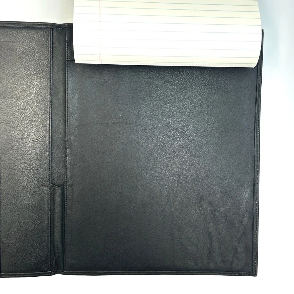 Vintage NYNEX Black Faux Leather Portfolio Padfolio 90s Office Business Meeting